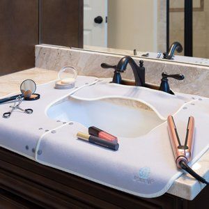 SPLASHPAD® Bathroom Sink Countertop Protector Mat Keeps Counters Clean & Dry